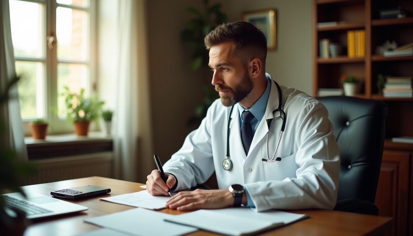 Médico organizando o livro-caixa para deduzir despesas e pagar menos imposto