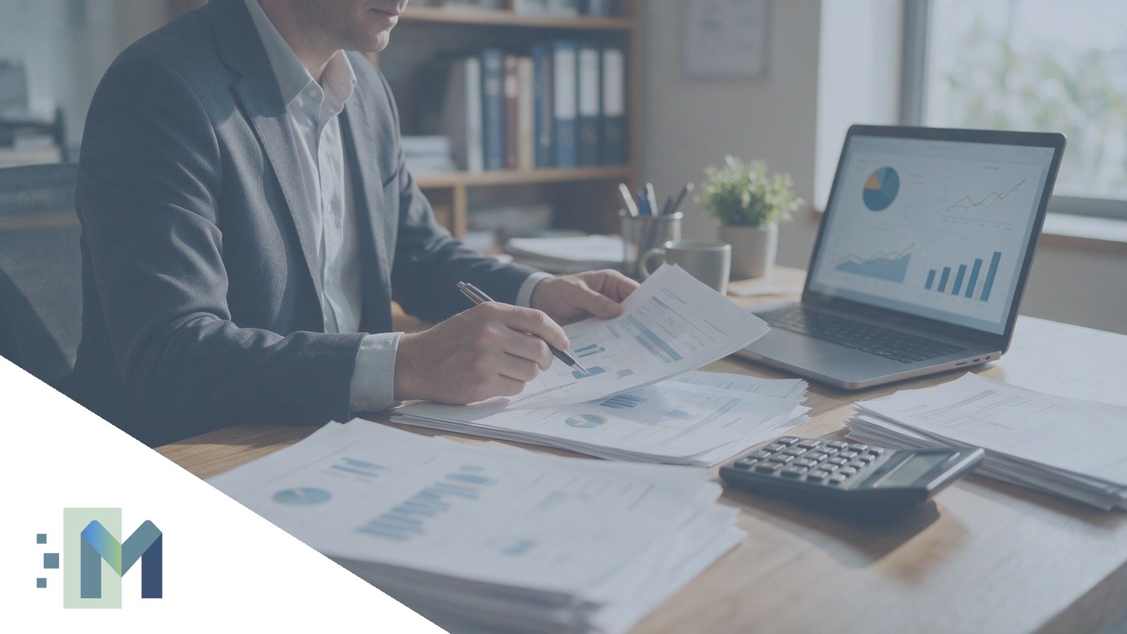 Lucro Real, Presumido ou Simples: o comparativo definitivo para 2026 Empresário analisando documentos fiscais e dados financeiros sobre tributação em um escritório
