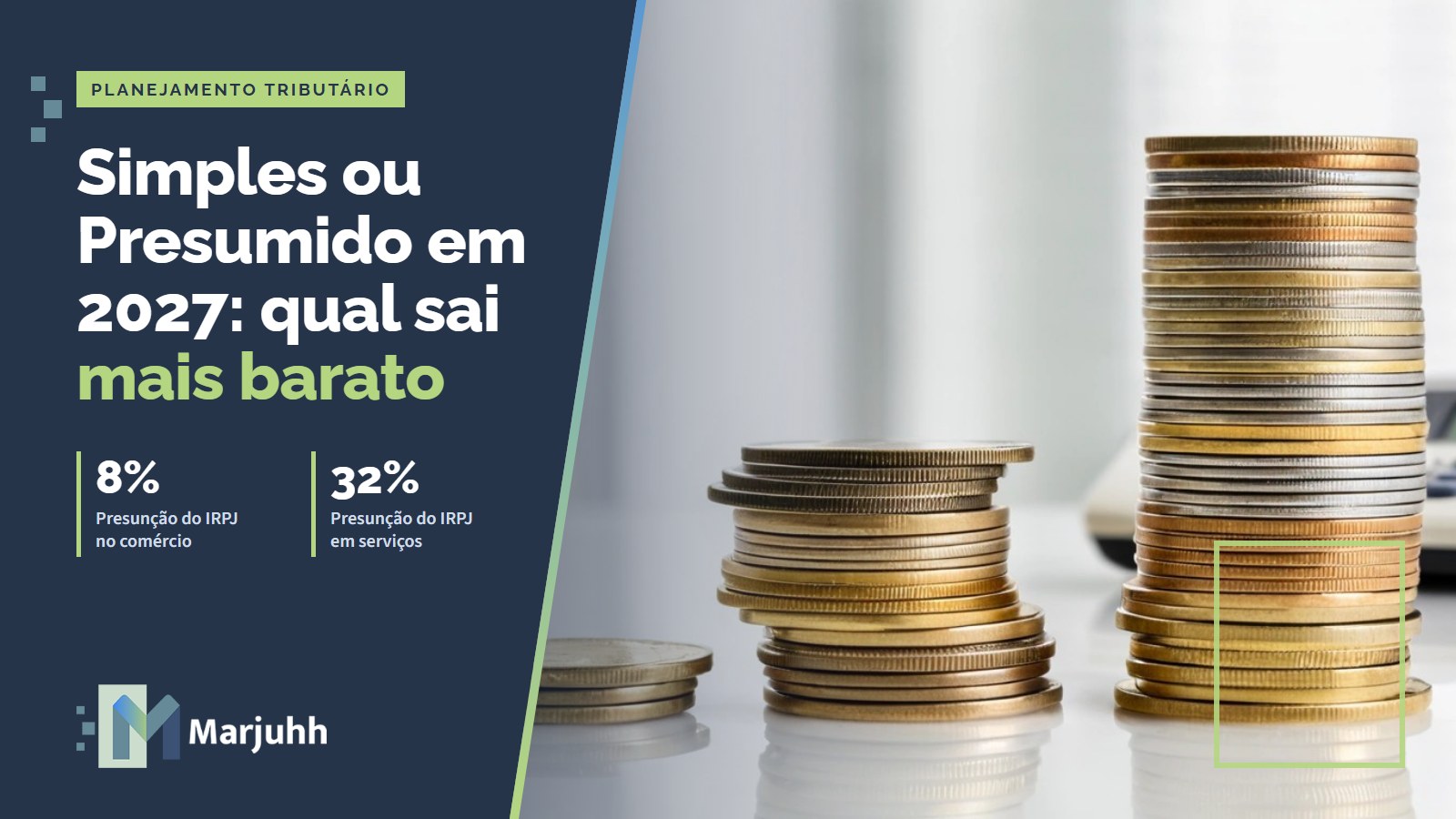 Duas pilhas de moedas de alturas diferentes sobre uma mesa branca ao lado de uma calculadora, fundo desfocado, conceito de comparação de custos