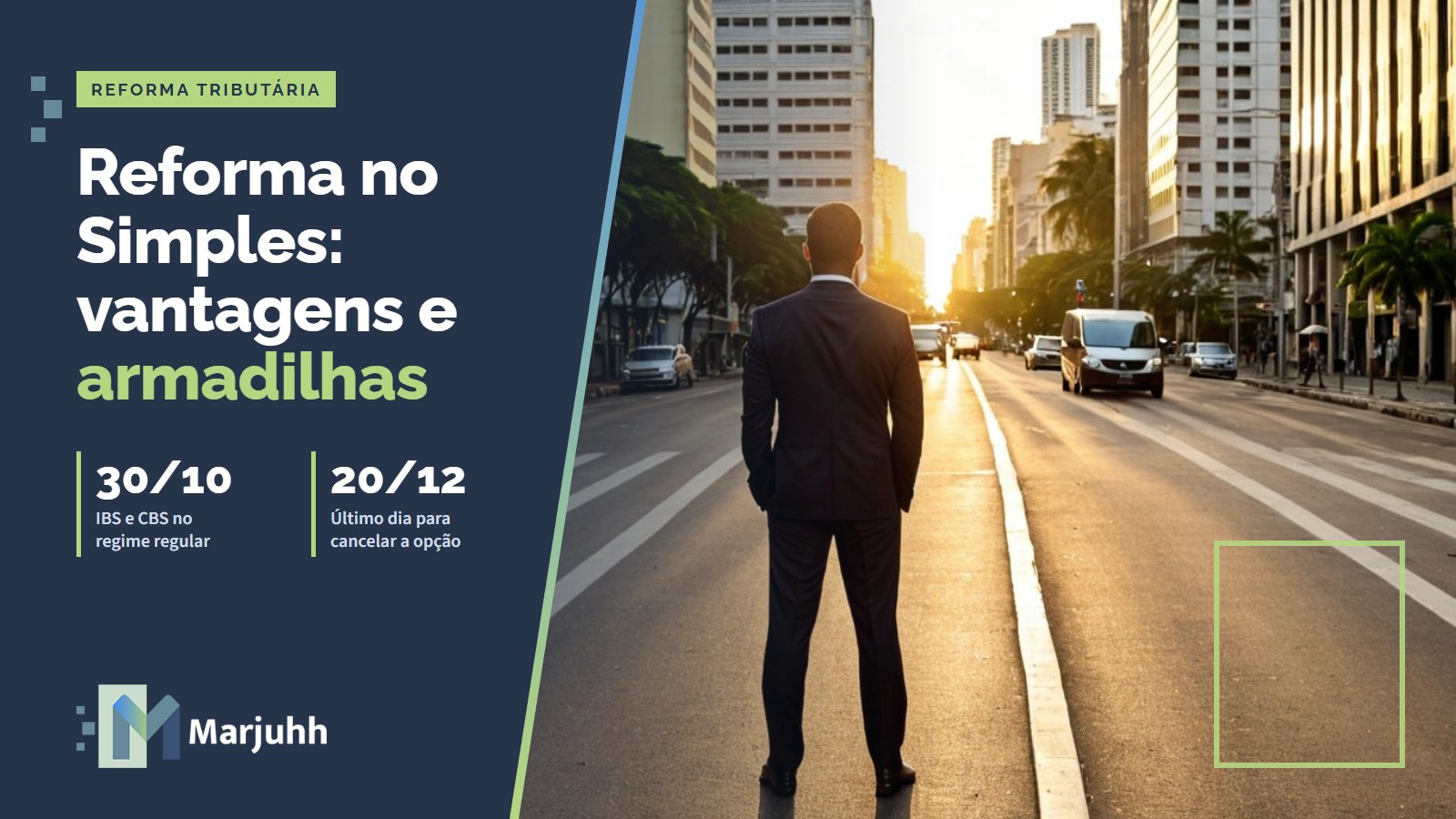 empresário em uma encruzilhada urbana olhando adiante, pôr do sol em Recife, estilo profissional